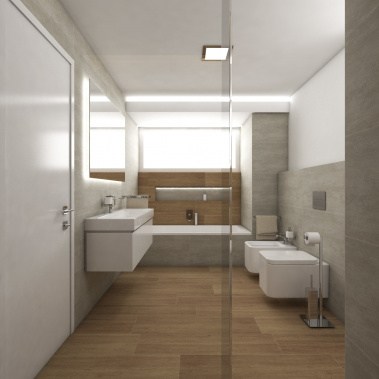 Moderná kúpeľňa STANTON - Priamy pohľad zo sprchového kútu